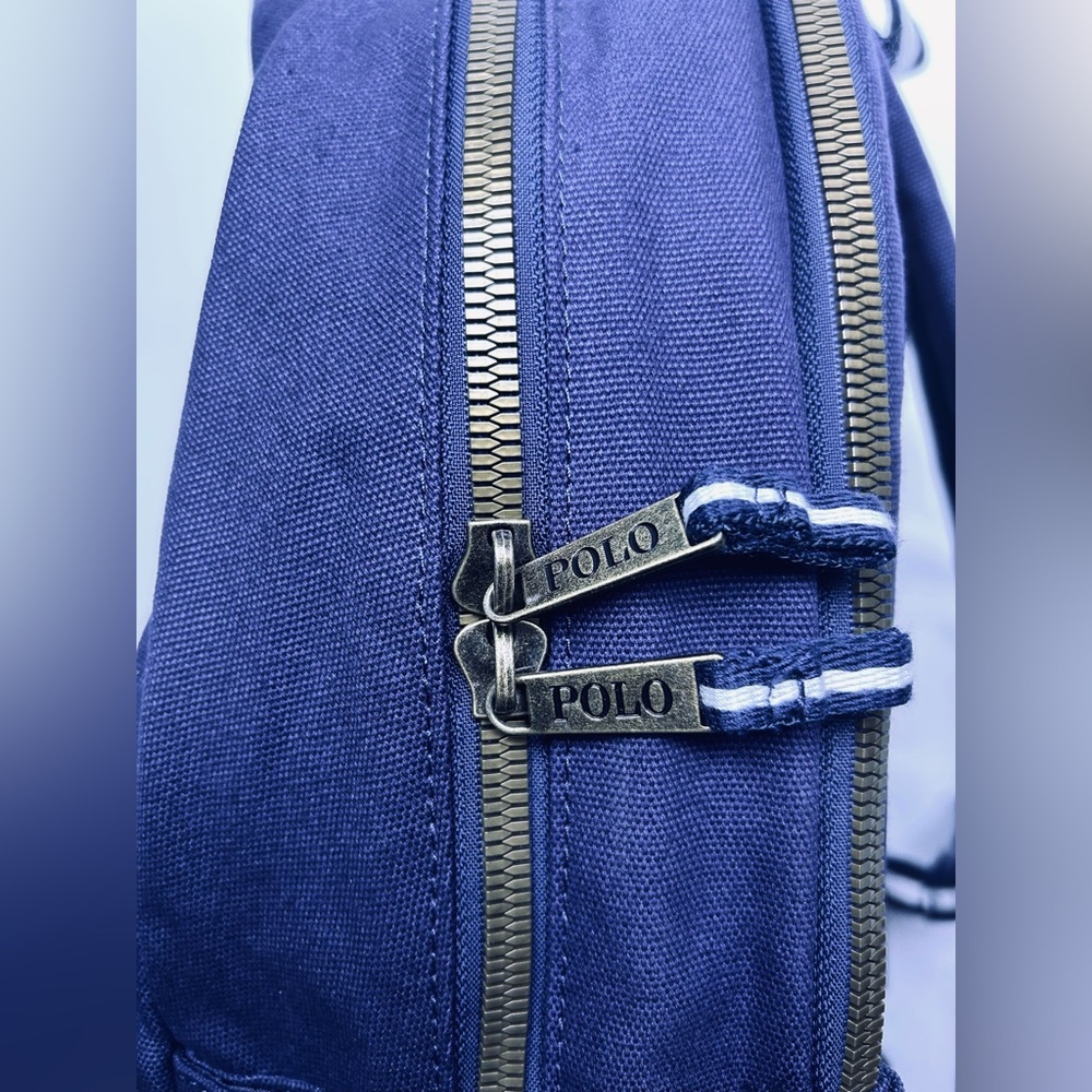 NWT Polo Ralph Lauren American flag canvas backpack Newport/Navy full-size - Picture 10 of 10